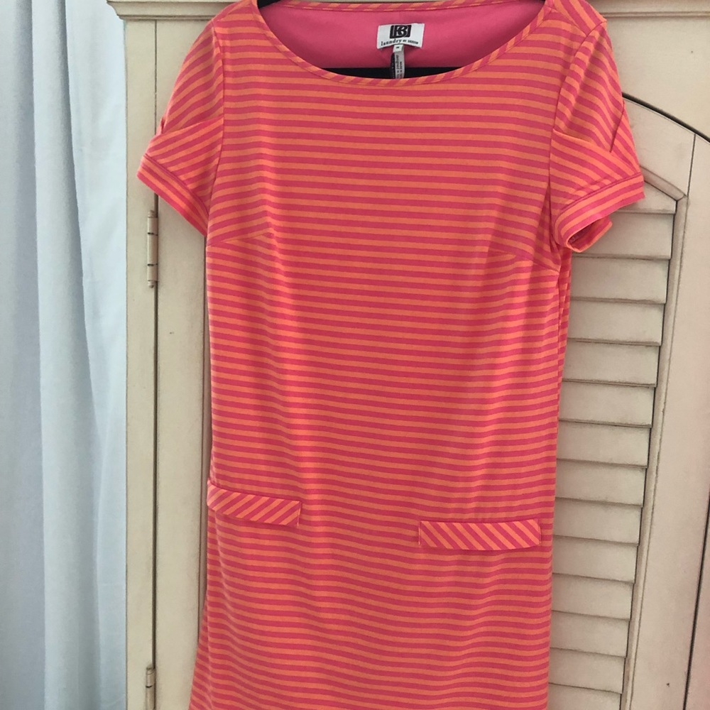Laundry by Design hot pink & tangerine shift M